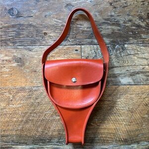 Orange Leather Belt Bag